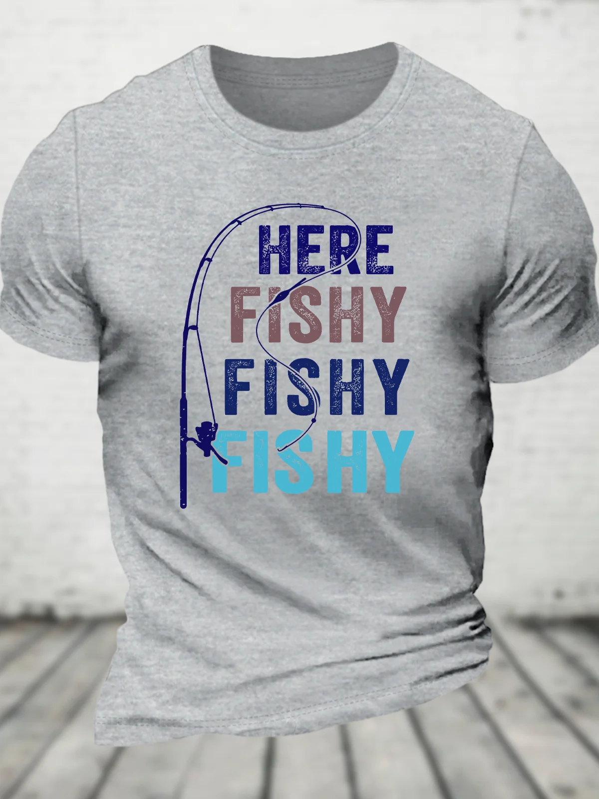 Here-Fishy Cotton T-Shirt