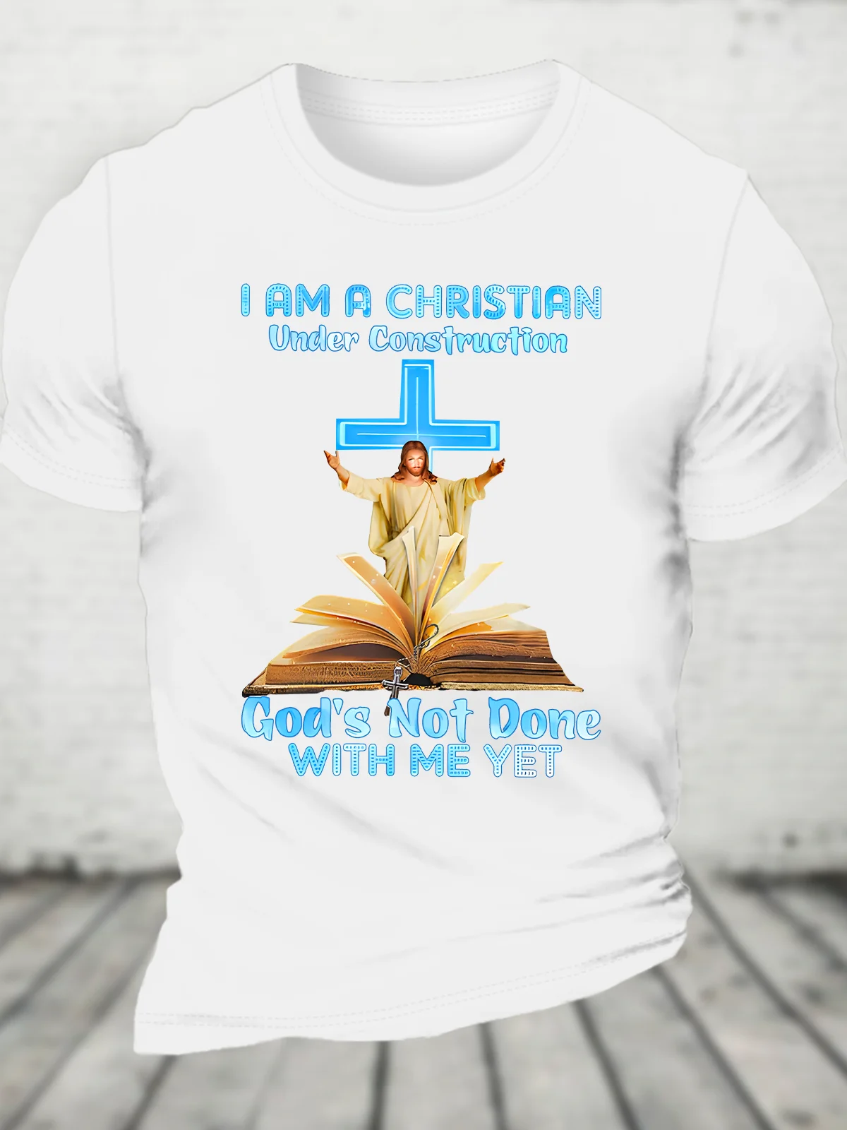 Jesus A Christian Under Construction Classic Cotton T-Shirt