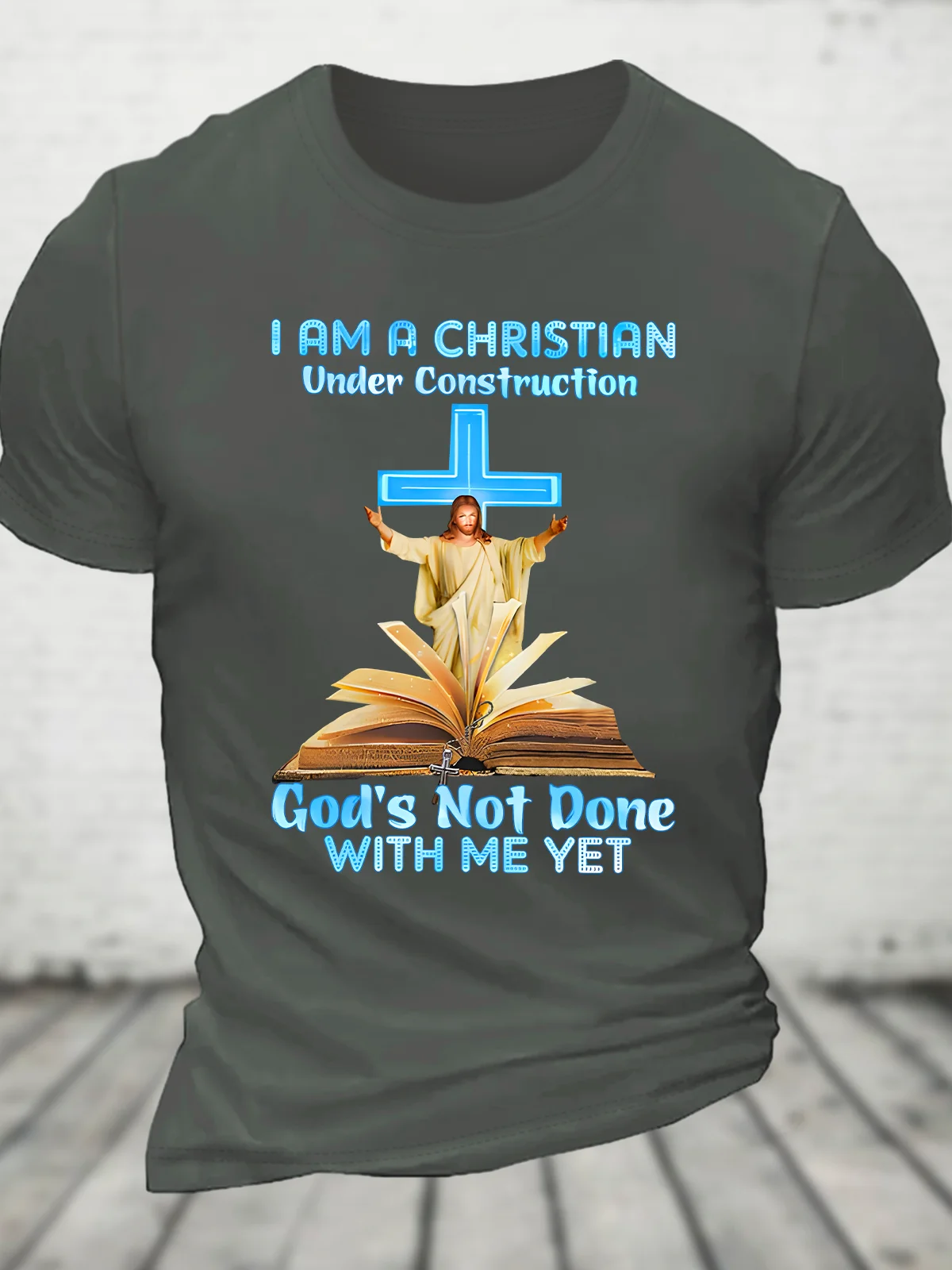 Jesus A Christian Under Construction Classic Cotton T-Shirt