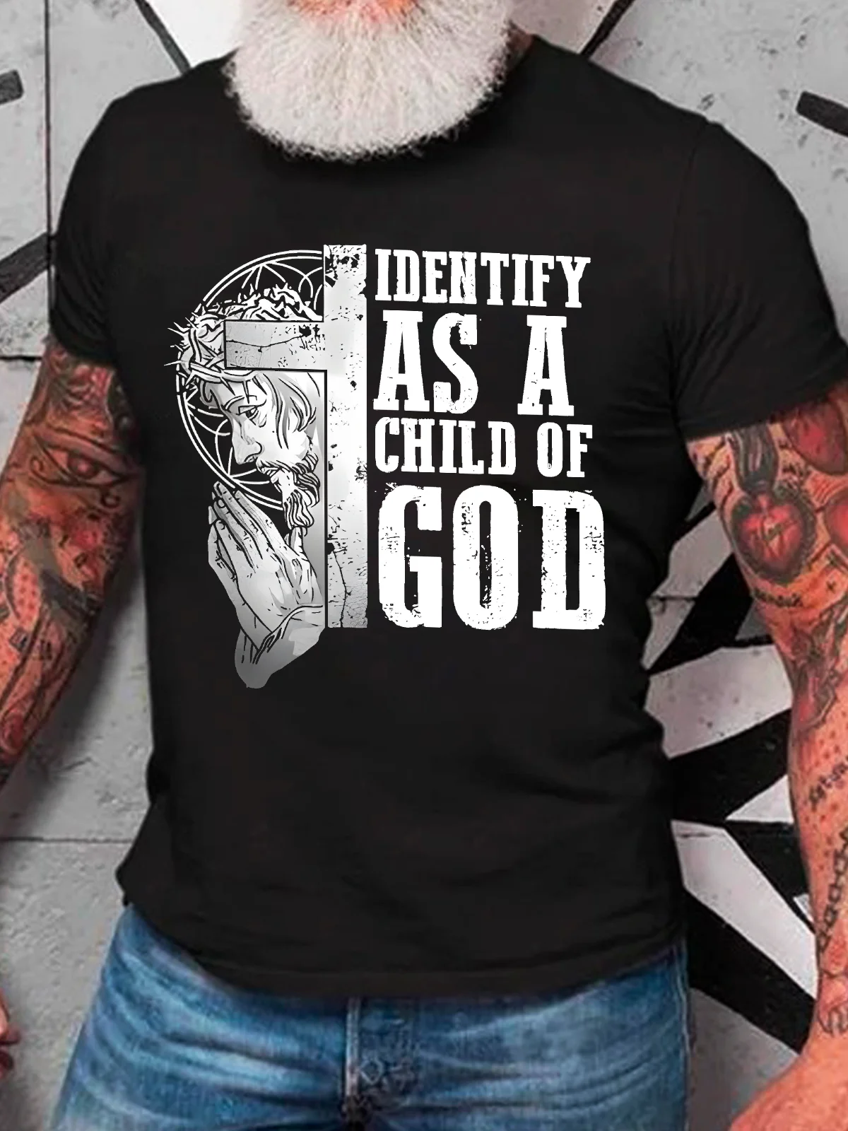 Identify As A Child Of God Jesus God Christian Cotton T-Shirt