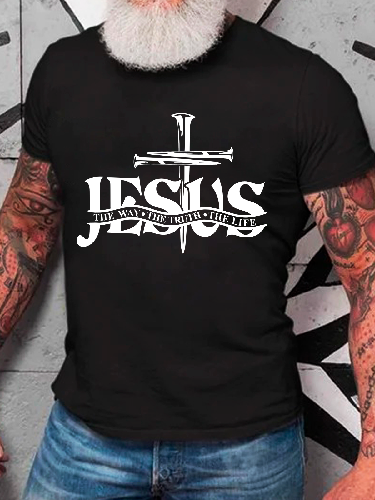 Jesus, The Way, The Truth, The Life Cotton T-Shirt