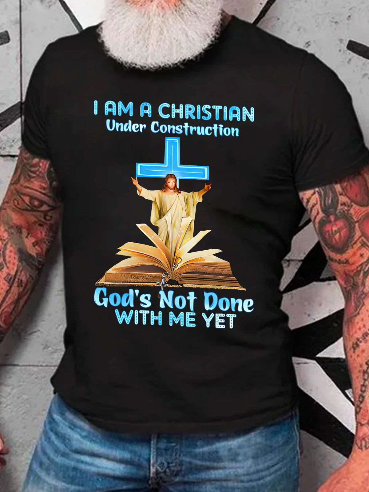 Jesus A Christian Under Construction Classic Cotton T-Shirt