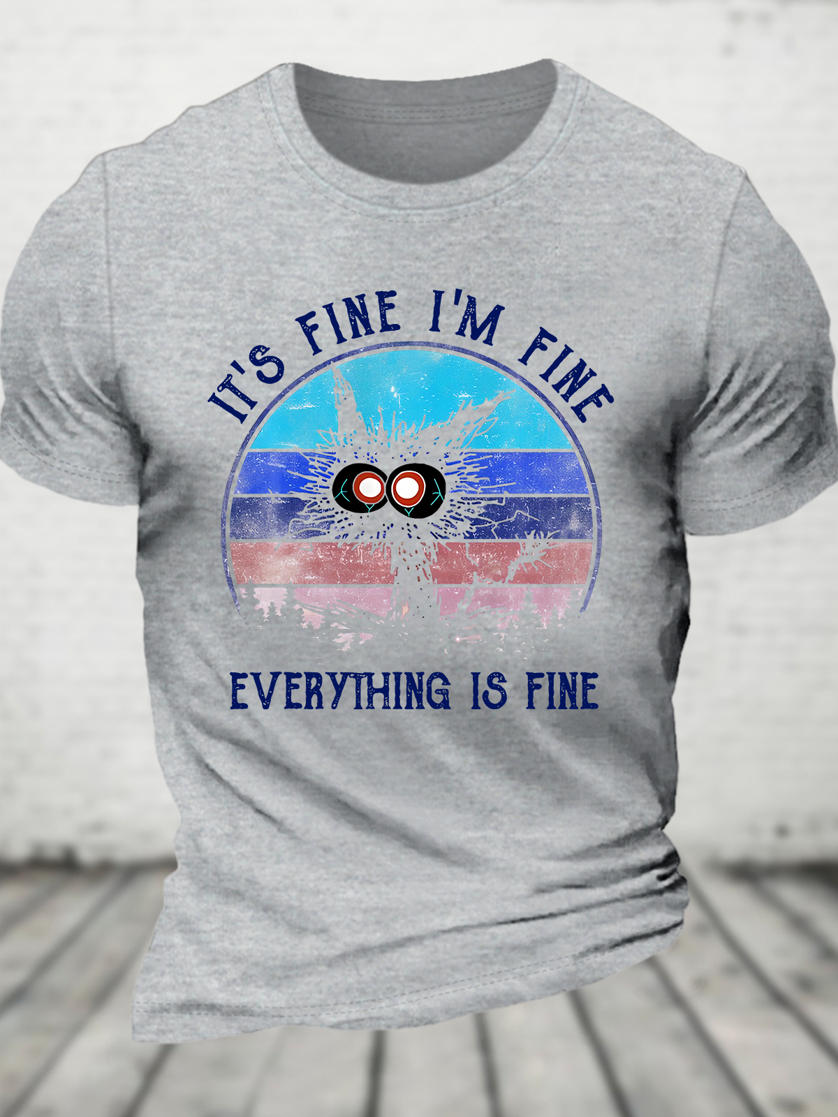 It ‘S Fine I Am Fine Everything Is Fine Funny Black Cat Cotton T-Shirt