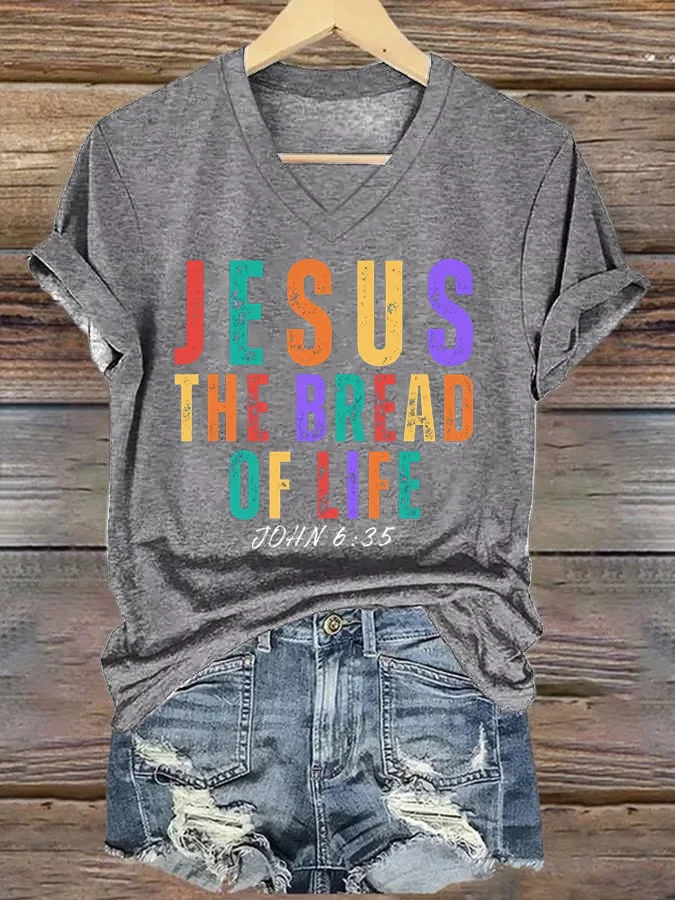 Women's Jesus The Bread Of Life Print T-Shirt