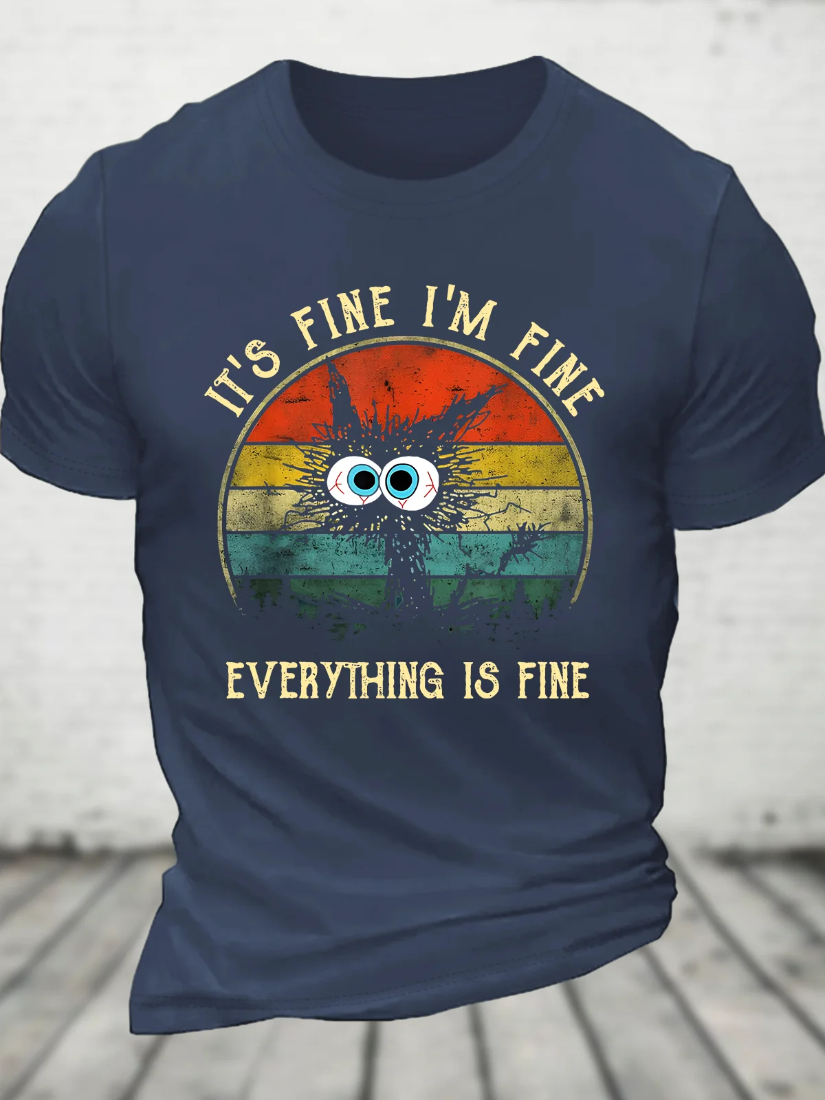 It ‘S Fine I Am Fine Everything Is Fine Funny Black Cat Cotton T-Shirt