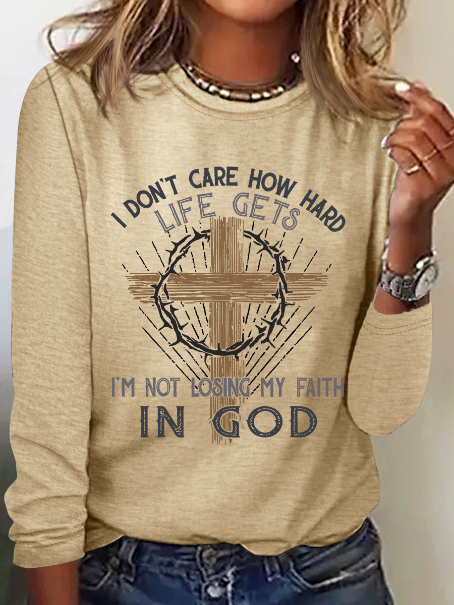 Im Not Losing My Faith In God Jesus God Christian Casual Long Sleeve Shirt