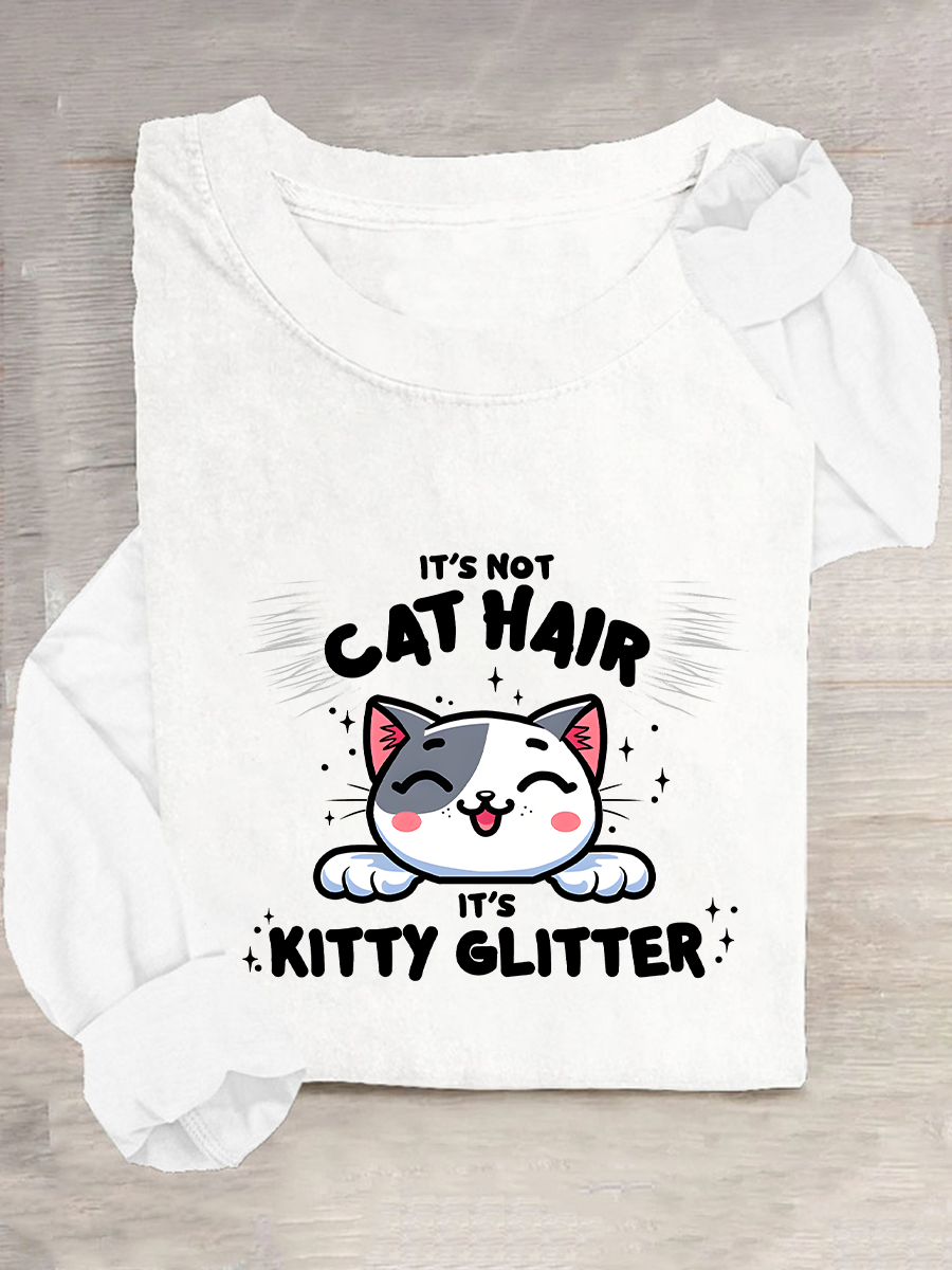 Kitty Glitter Casual Long Sleeve Shirt