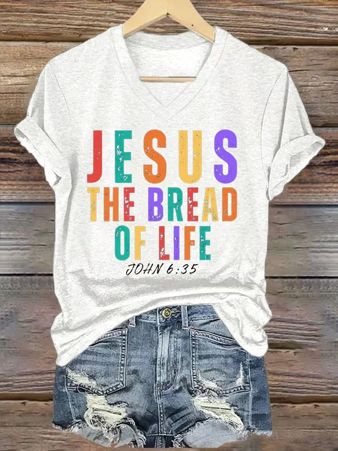 Women's Jesus The Bread Of Life Print T-Shirt