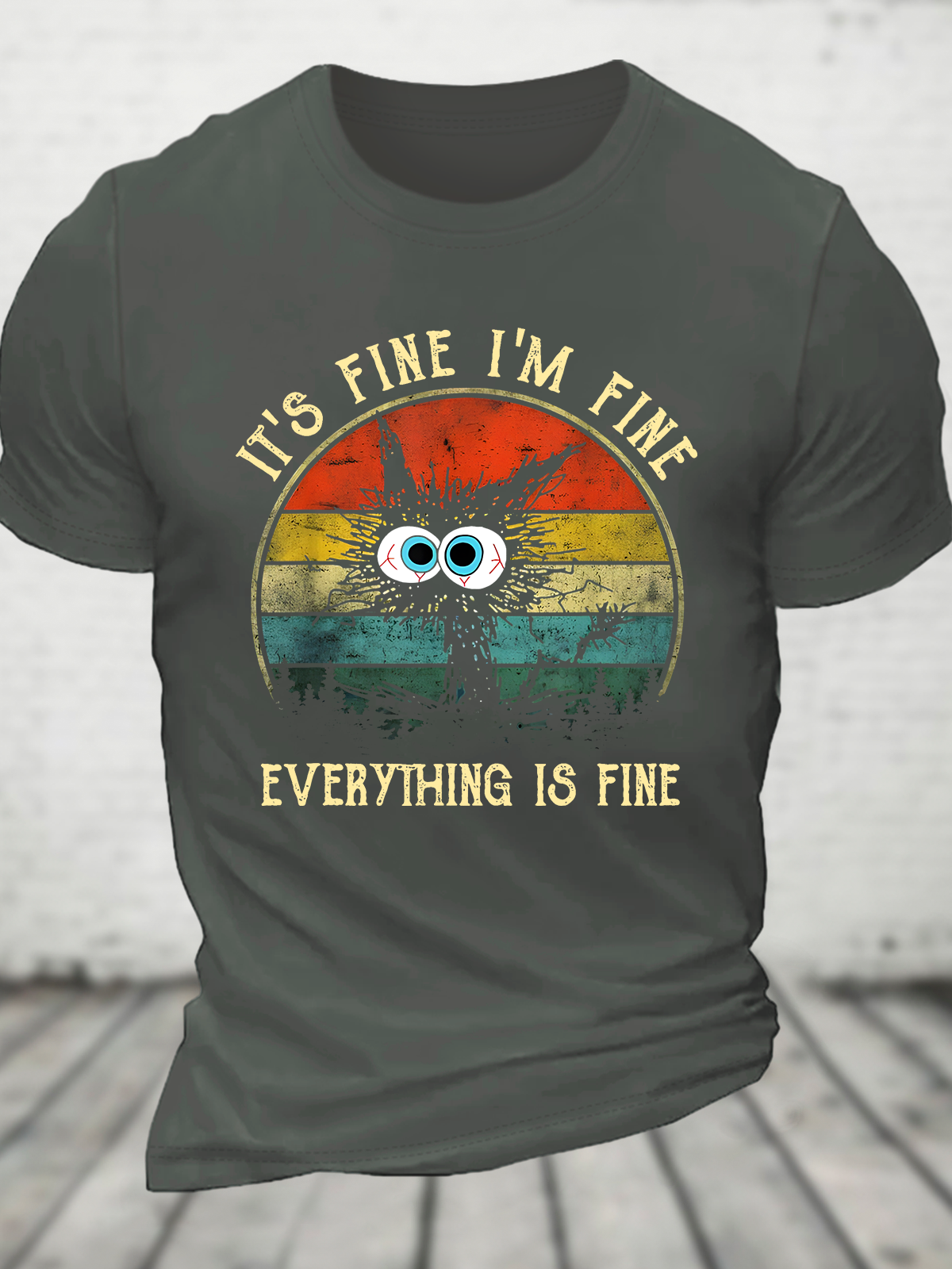 It ‘S Fine I Am Fine Everything Is Fine Funny Black Cat Cotton T-Shirt