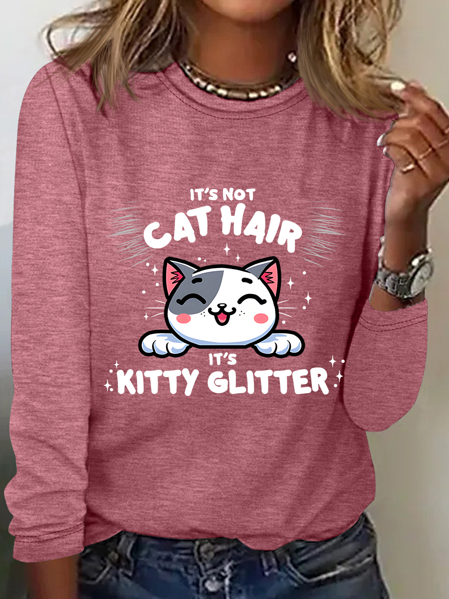 Kitty Glitter Casual Long Sleeve Shirt