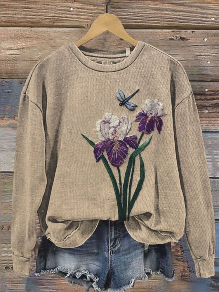 Women's Floral Spring Crew Neck Sweatshirt