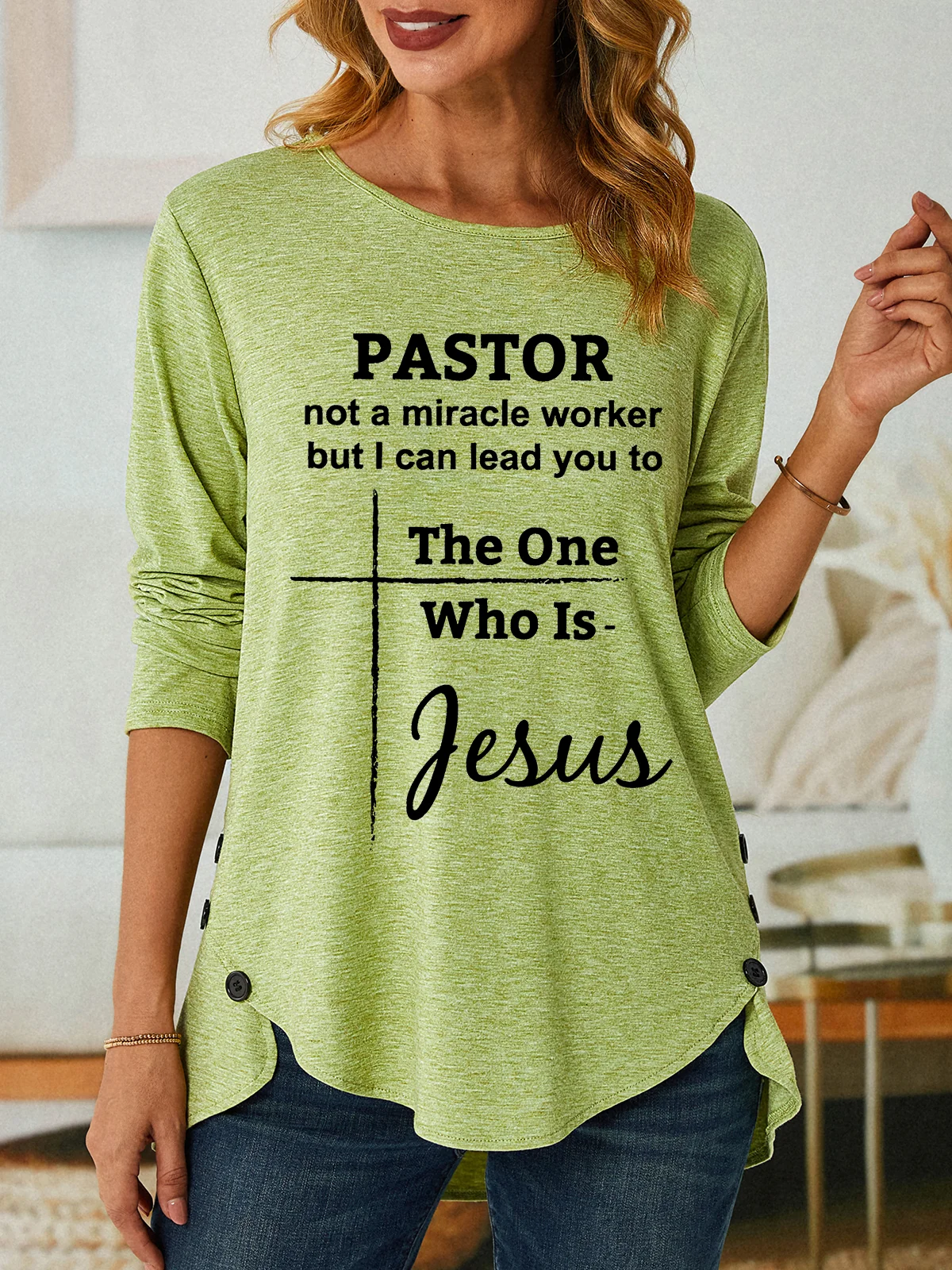 Pastor Not A Miracle Worker Classic Three-Button Crew Neck T-Shirt