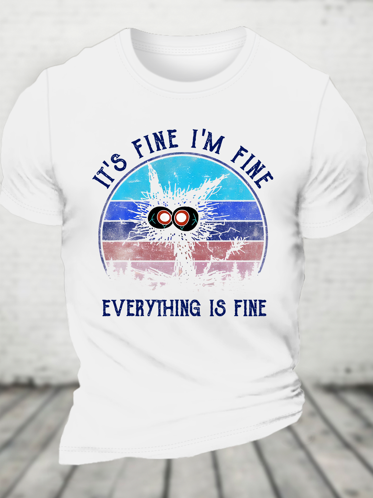 It ‘S Fine I Am Fine Everything Is Fine Funny Black Cat Cotton T-Shirt