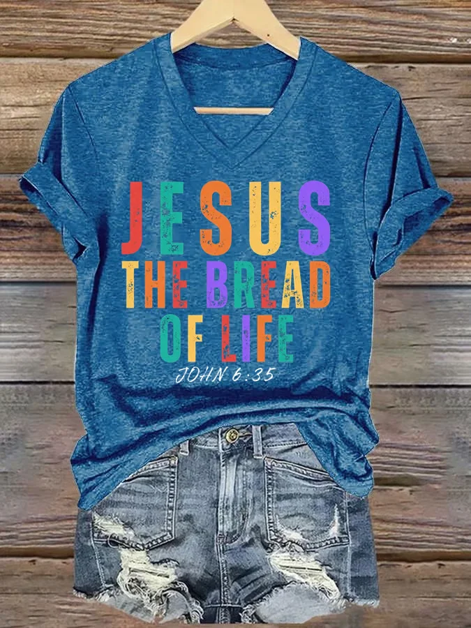 Women's Jesus The Bread Of Life Print T-Shirt