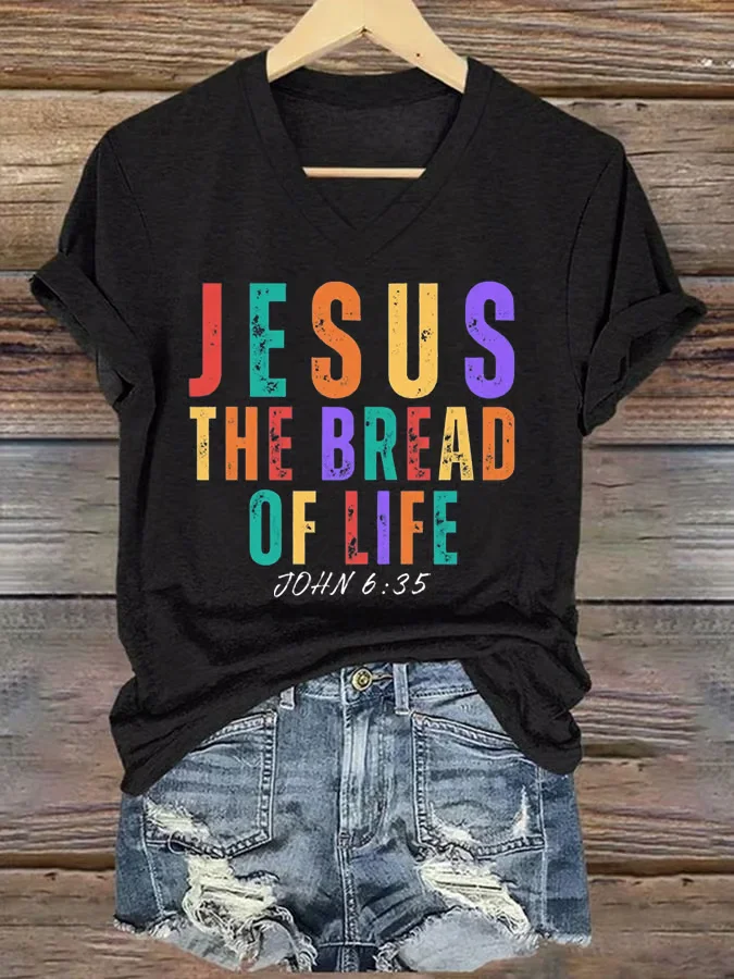 Women's Jesus The Bread Of Life Print T-Shirt