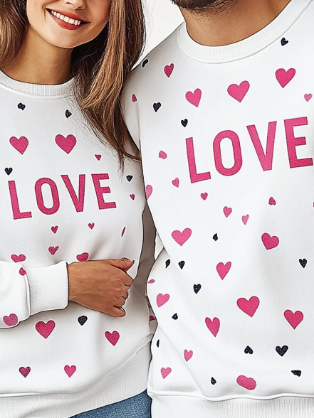 Unisex Casual Loose Valentine's Day Crew Neck Sweatshirt