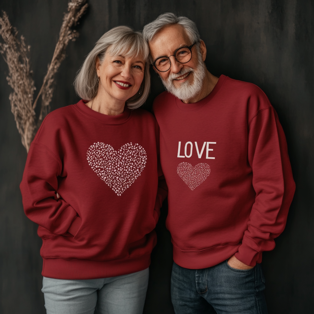 Unisex Casual Loose Valentine's Day Crew Neck Sweatshirt