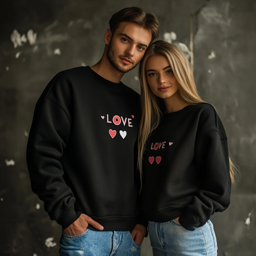 Unisex Casual Loose Valentine's Day Crew Neck Sweatshirt