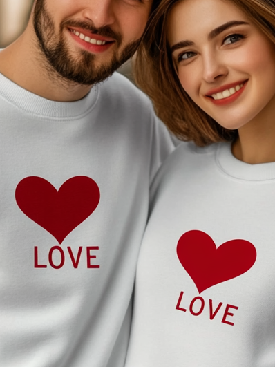 Unisex Casual Loose Valentine's Day Crew Neck Sweatshirt