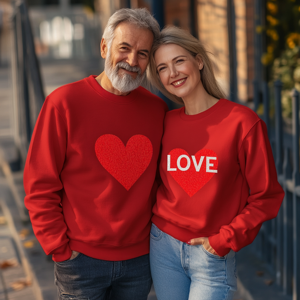 Unisex Casual Loose Valentine's Day Crew Neck Sweatshirt