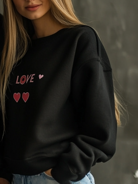 Unisex Casual Loose Valentine's Day Crew Neck Sweatshirt