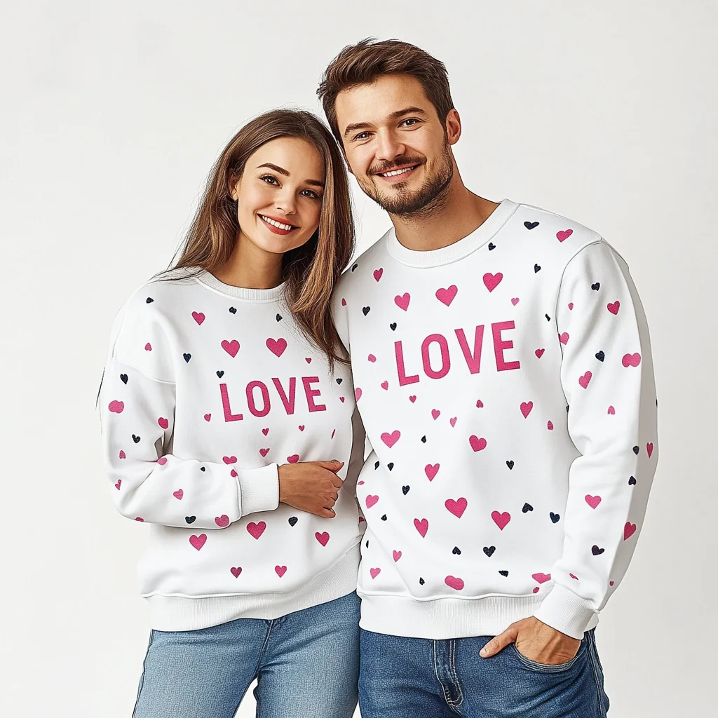 Unisex Casual Loose Valentine's Day Crew Neck Sweatshirt