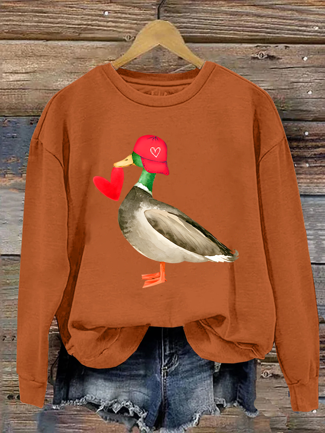 Valentine Mallard Duck Casual Sweatshirt