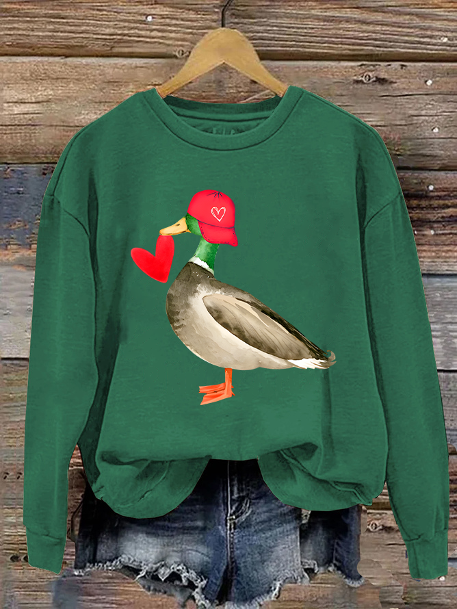 Valentine Mallard Duck Casual Sweatshirt