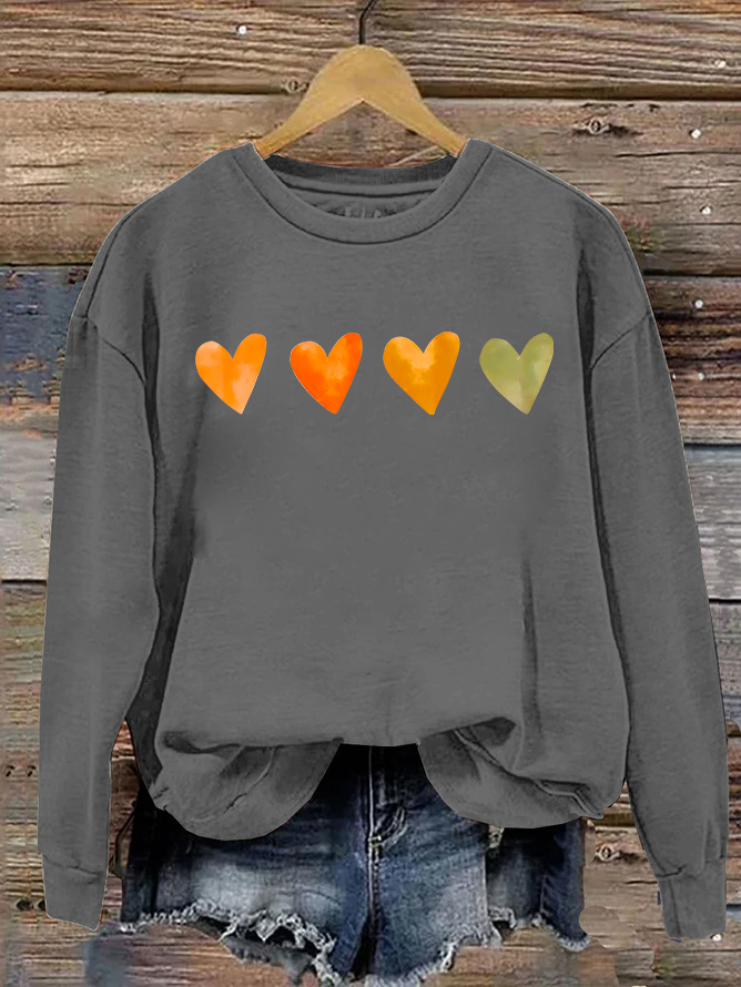 Cute Watercolor Heart, Valentine's Day Casual Sweatshirt