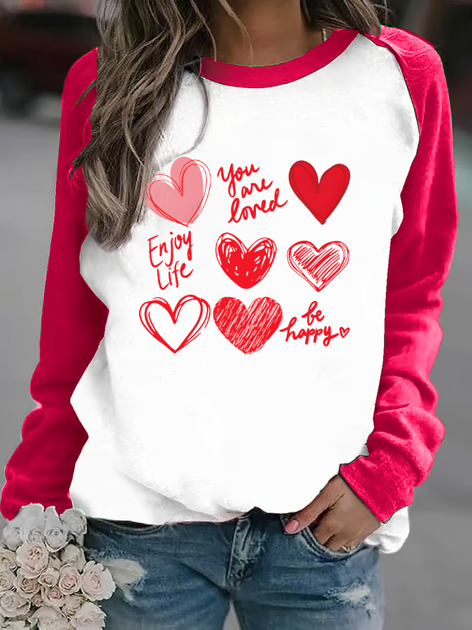 Women'S Valentine's Day Crew Neck Sweatshirt