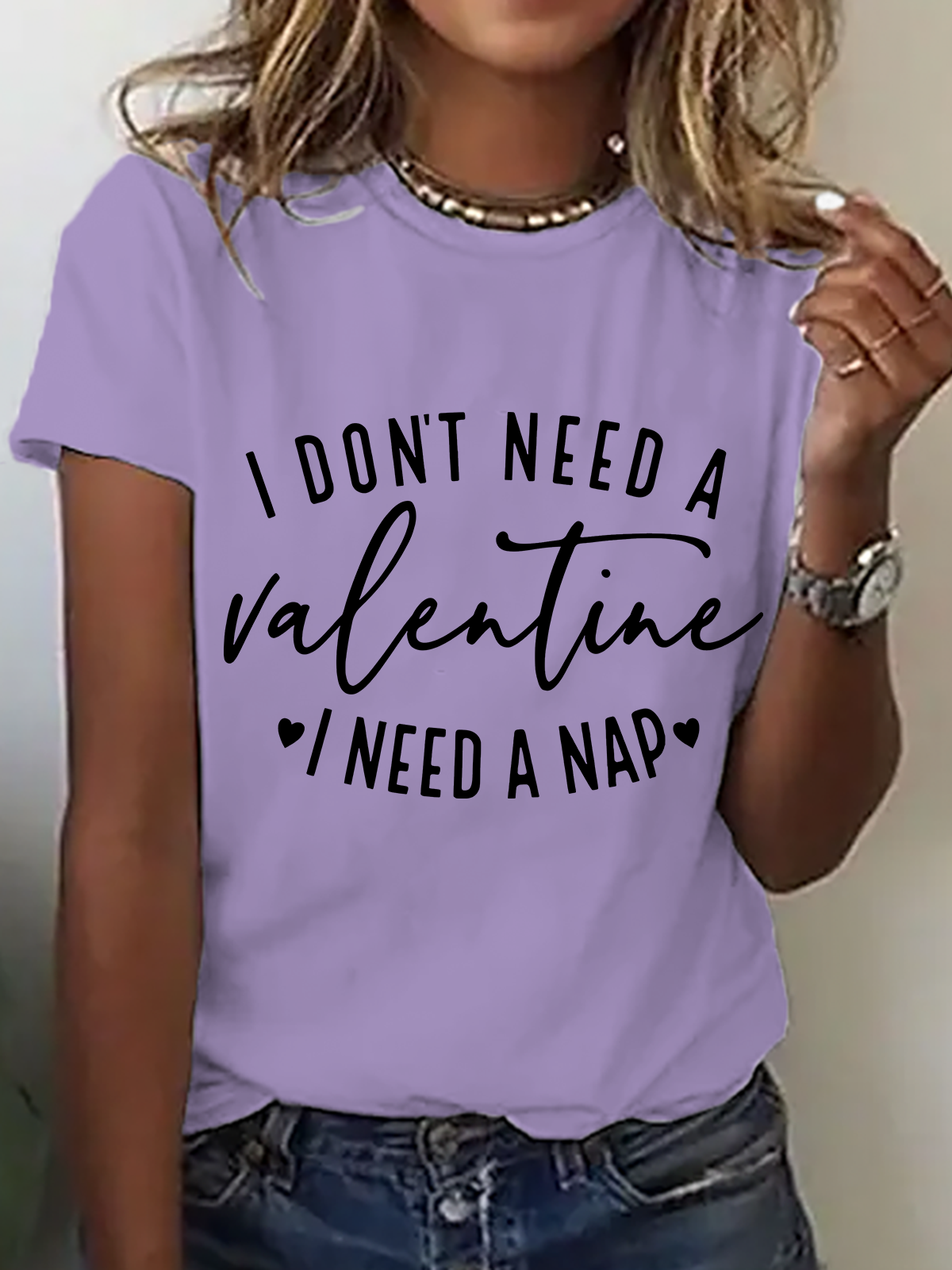 I Don't Need A Valentine , I Need A Nap Cotton T-Shirt