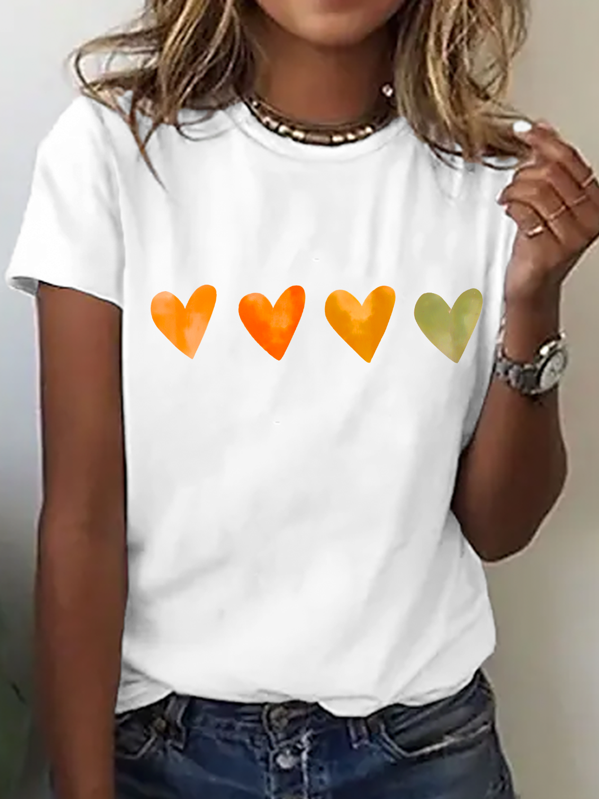 Cute Watercolor Heart, Valentine's Day Cotton T-Shirt