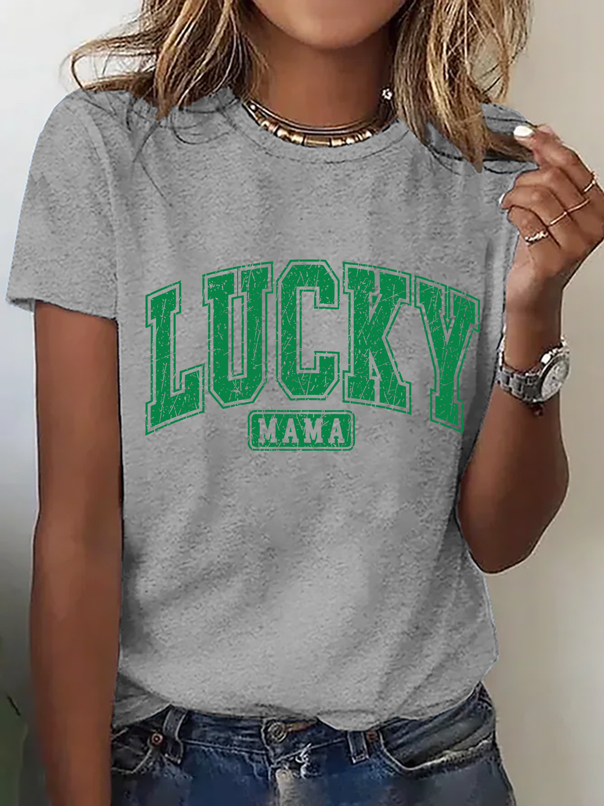 Lucky Mama Cotton T-Shirt