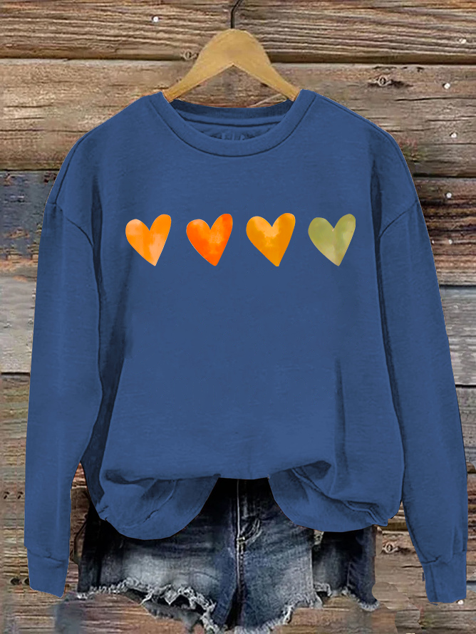 Cute Watercolor Heart, Valentine's Day Casual Sweatshirt