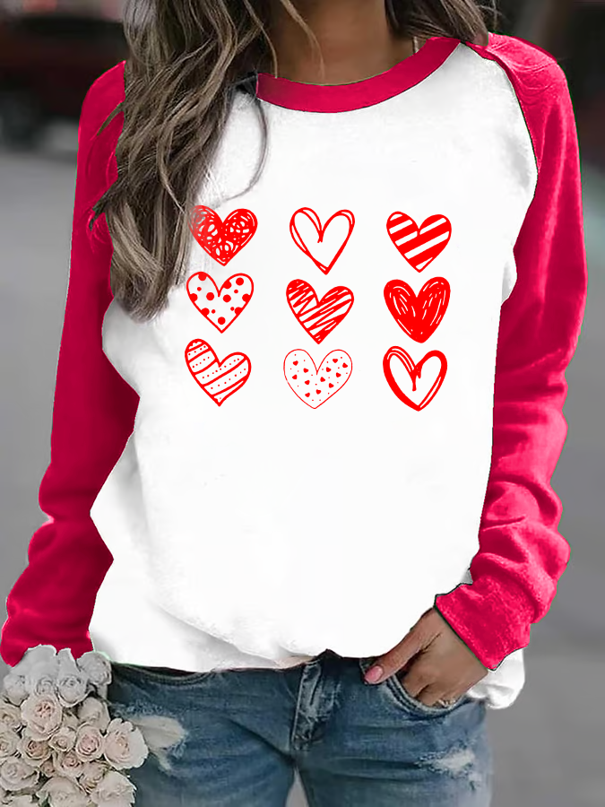 Women'S Valentine's Day Crew Neck Sweatshirt