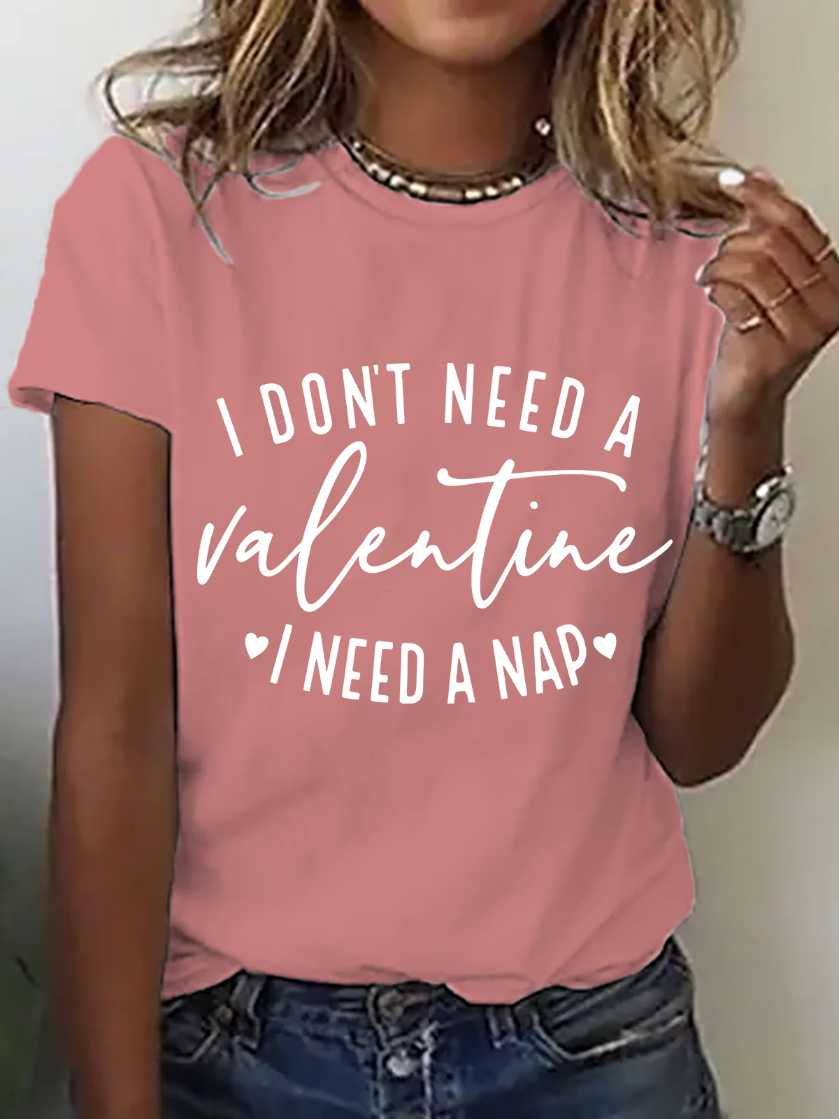 I Don't Need A Valentine , I Need A Nap Cotton T-Shirt