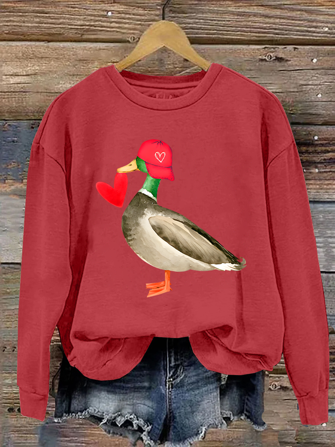 Valentine Mallard Duck Casual Sweatshirt