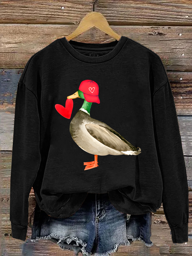 Valentine Mallard Duck Casual Sweatshirt