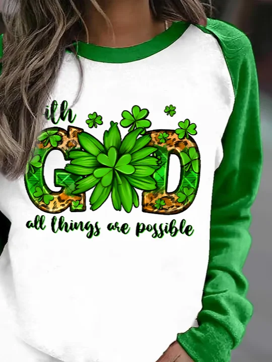 Women'S St. Patrick's Day Crew Neck Sweatshirt