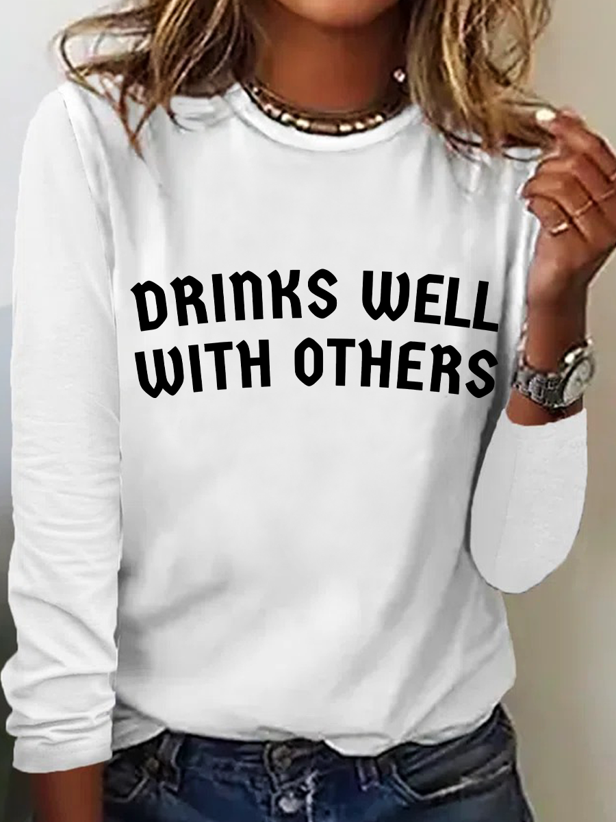 Drinks Well With Others - St. Patrick's Day Drinkers Casual Long Sleeve Shirt