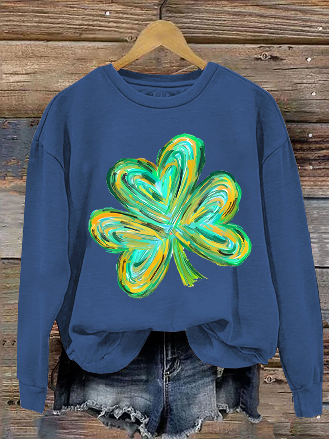 Colorful Clover St Patrick's Day Casual Sweatshirt