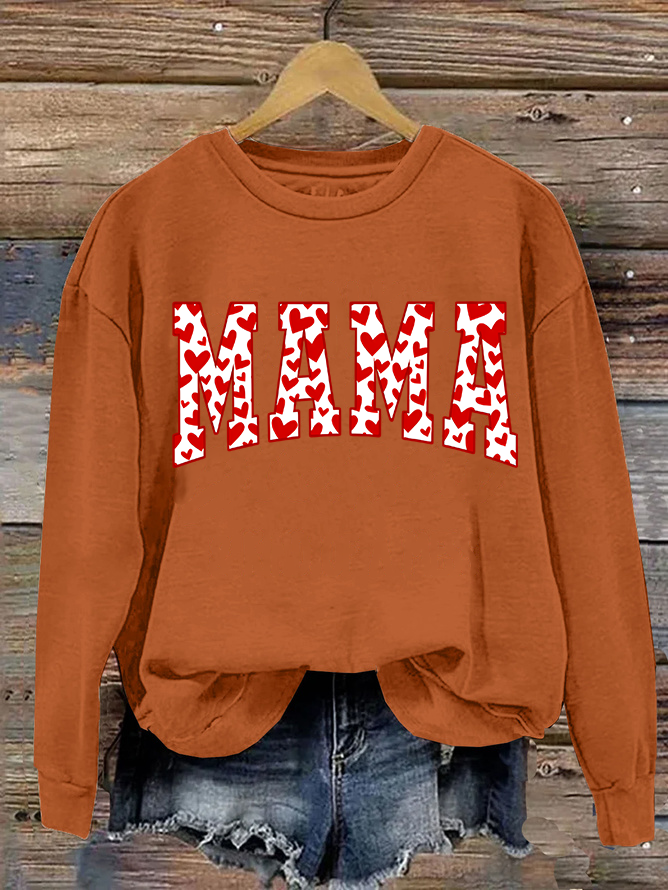 Mama Valentines Heart Valentines Day Casual Sweatshirt