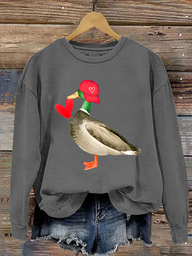 Valentine Mallard Duck Casual Sweatshirt