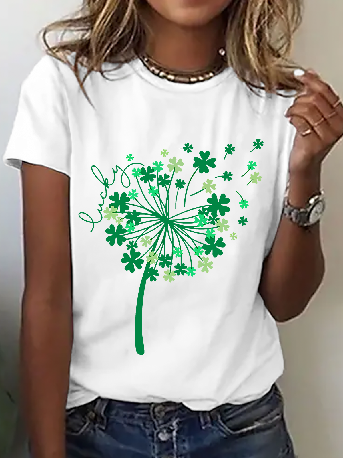 St Patricks Day Dandelion Cotton T-Shirt