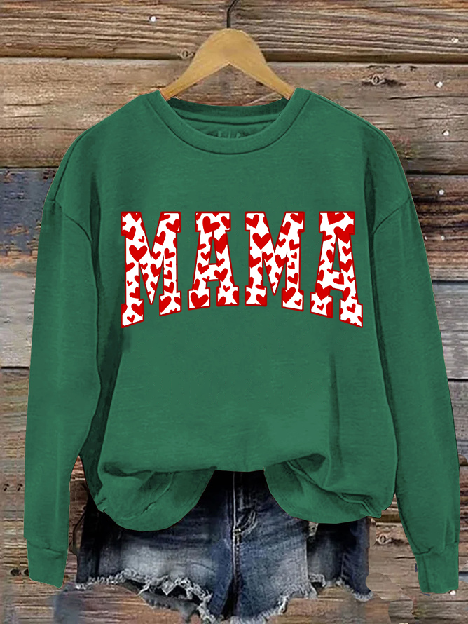 Mama Valentines Heart Valentines Day Casual Sweatshirt