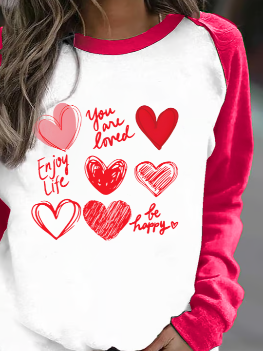 Women'S Valentine's Day Crew Neck Sweatshirt