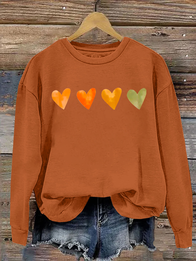 Cute Watercolor Heart, Valentine's Day Casual Sweatshirt