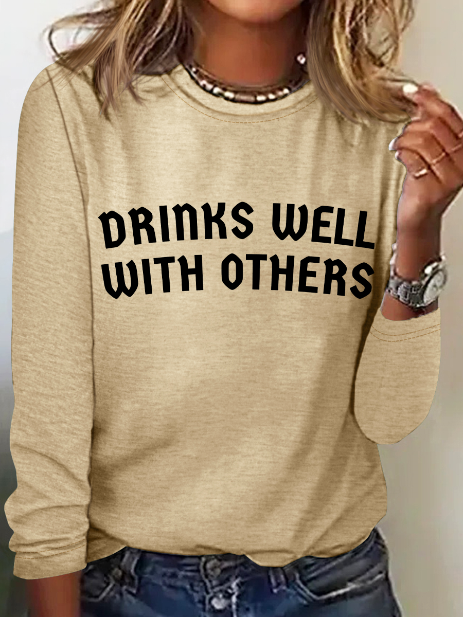 Drinks Well With Others - St. Patrick's Day Drinkers Casual Long Sleeve Shirt