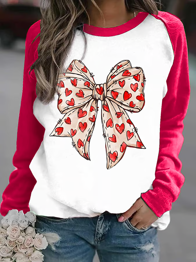 Women'S Valentine's Day Crew Neck Sweatshirt