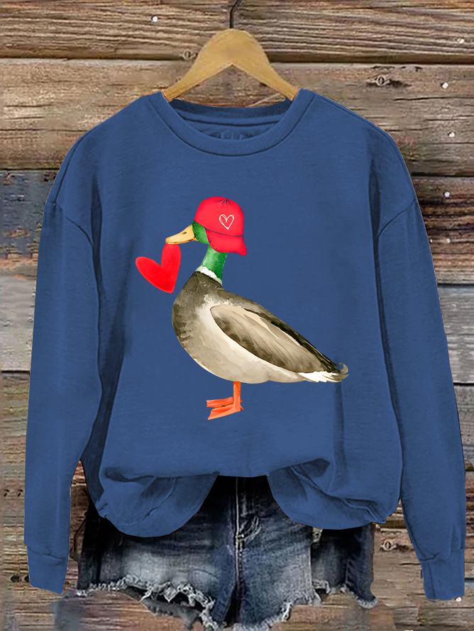 Valentine Mallard Duck Casual Sweatshirt